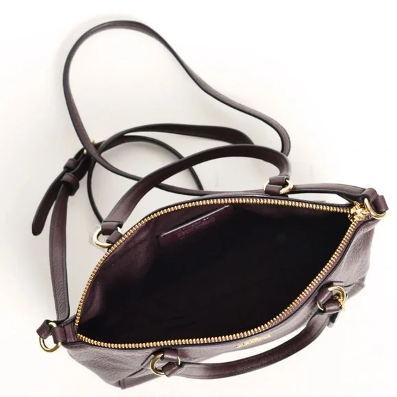 Coach Premium Leather Small Crossbody Handbag Purse Oxblood